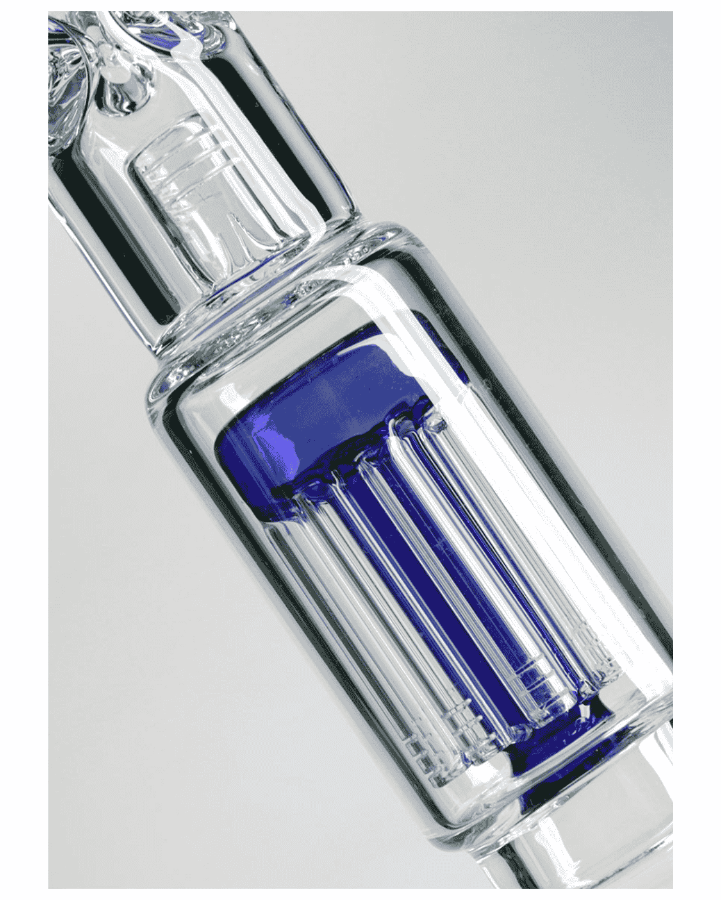 Doppelte 10-Arm Baumperkolatoren in blauem Glas