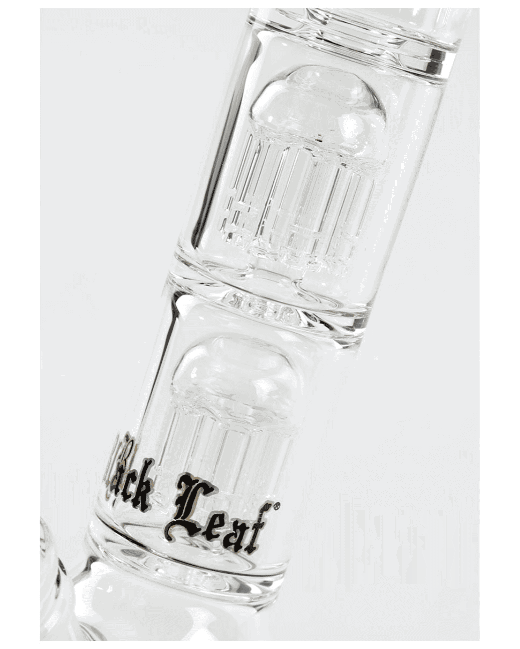 Bong mit zwei 6-Arm-Baumperkolatoren aus grünem Glas