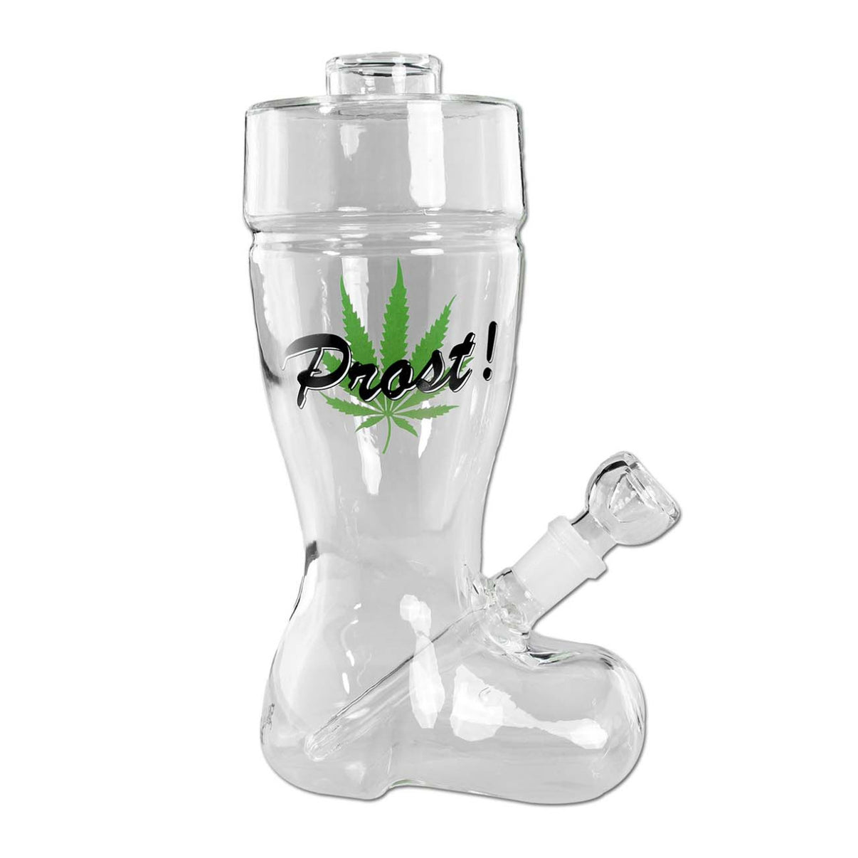 Black Leaf Stiefel Glass Bong groß