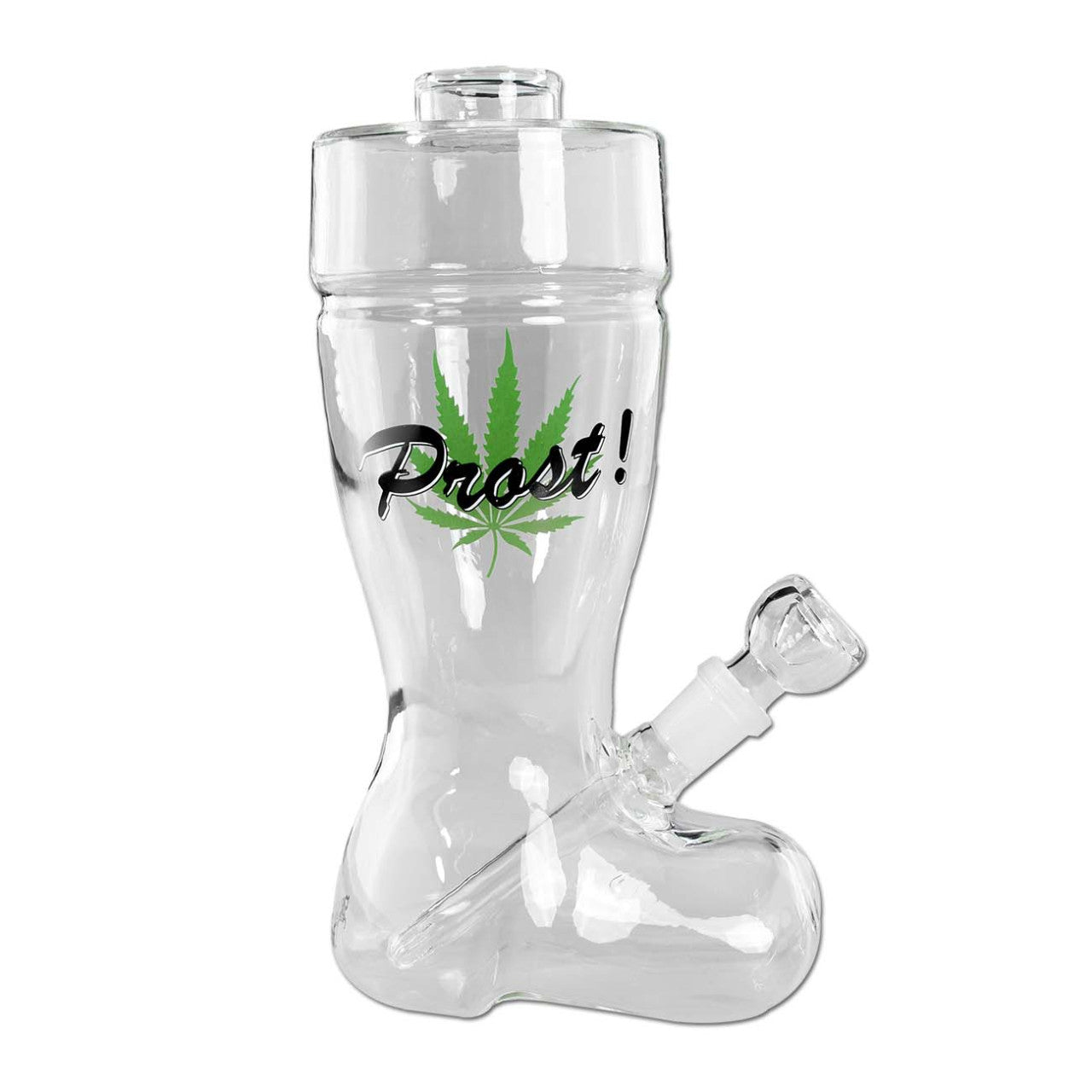 Black Leaf Stiefel Glass Bong groß