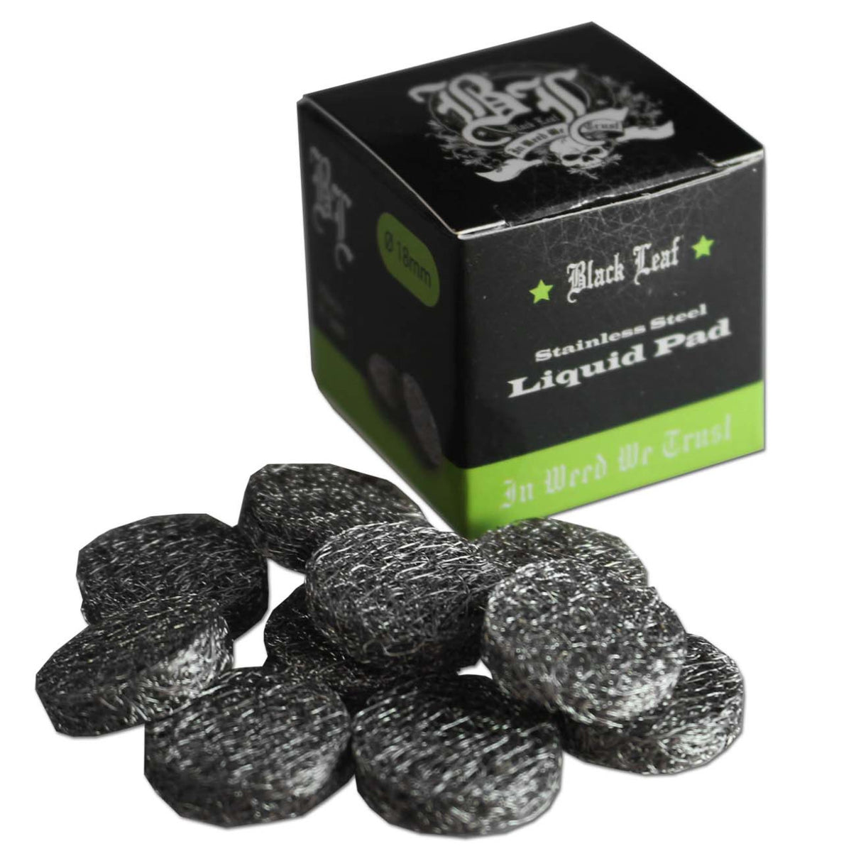 Black Leaf 10er-Set Edelstahl-Tropfkissen Ø 18mm