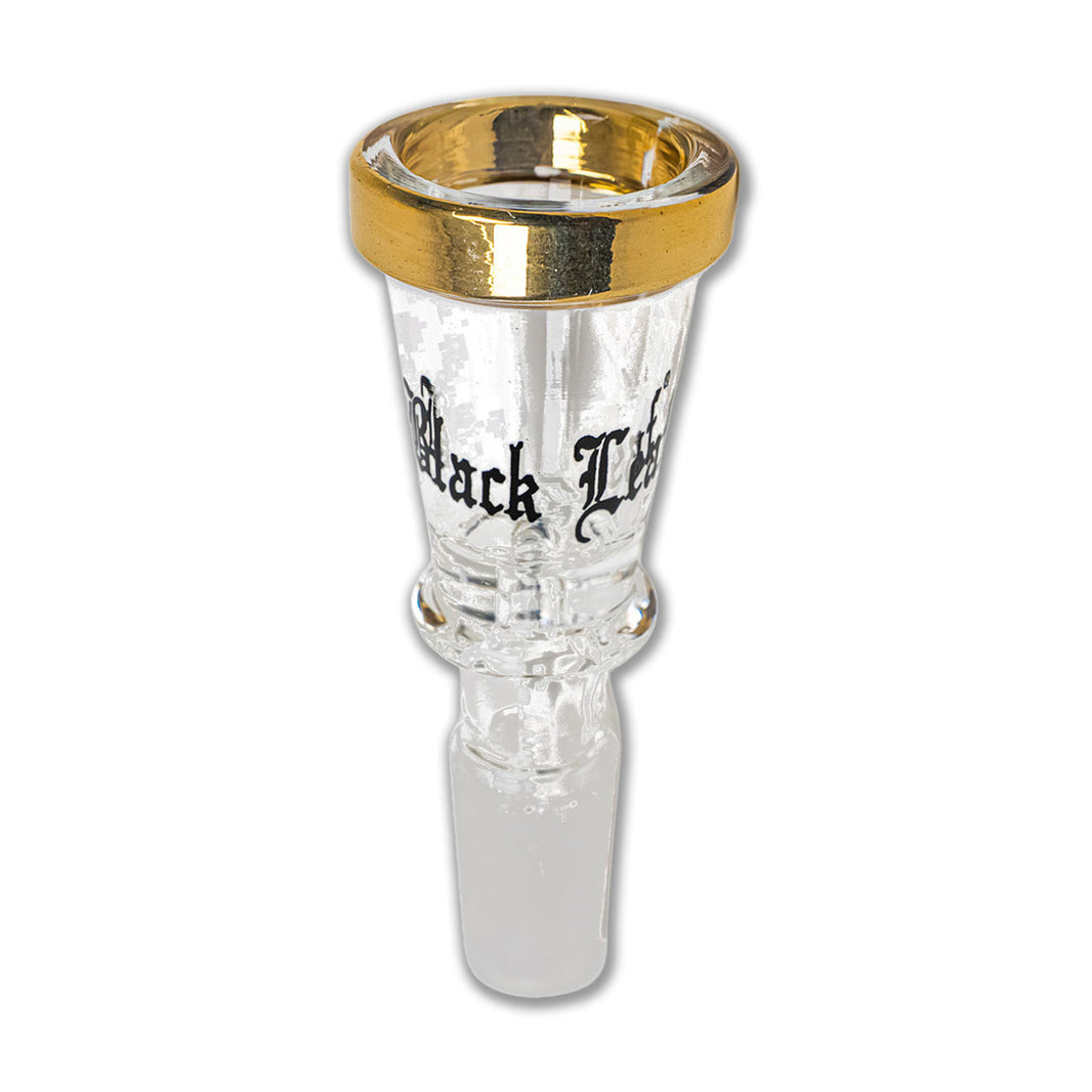 Black Leaf Glaskopf mit goldenem Rand