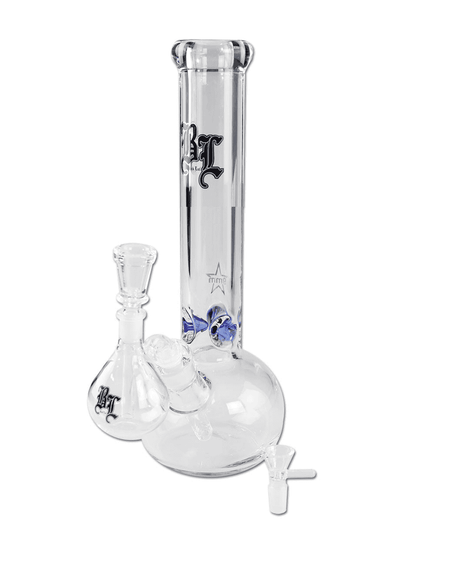 Robuste Black Leaf Bong mit Vorkühler aus Borosilikatglas