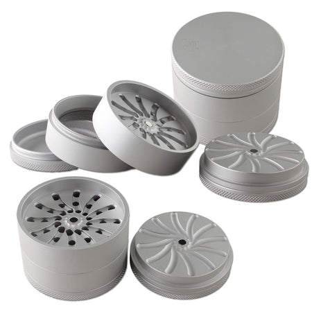 Black Leaf Masher Aluminium Grinder 4-tlg. silber