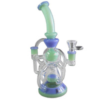 Black Leaf Recyclebong blau/grün