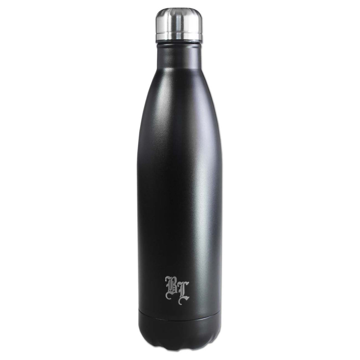 Black Leaf Versteck-Trinkflasche aus Edelstahl schwarz