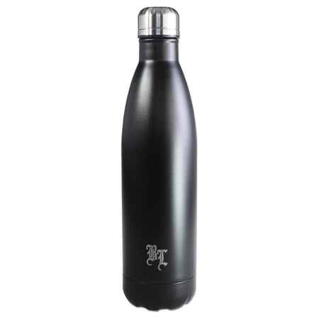 Black Leaf Versteck-Trinkflasche aus Edelstahl schwarz