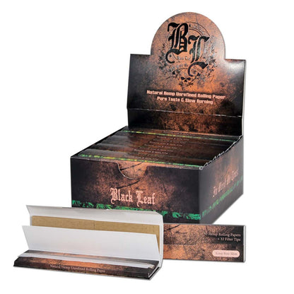Black Leaf Hemp Longpapers | King size slim