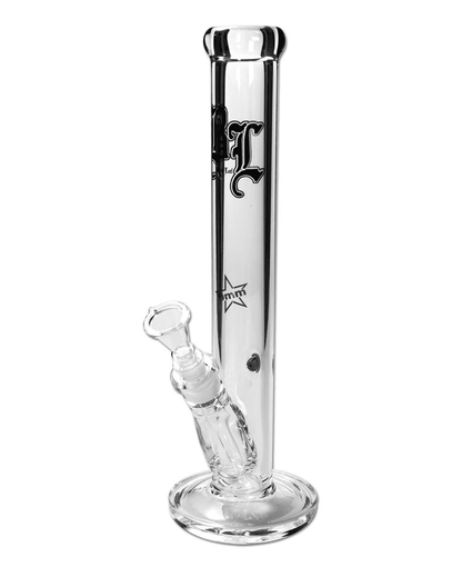 Black Leaf Zylinderbong 9mm aus klarem Glas