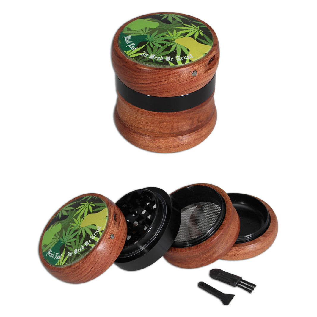 Black Leaf LED-Grinder 4-tlg. Leaves