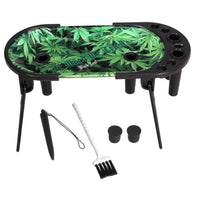 Black Leaf Rolling Console In Weed We Trust