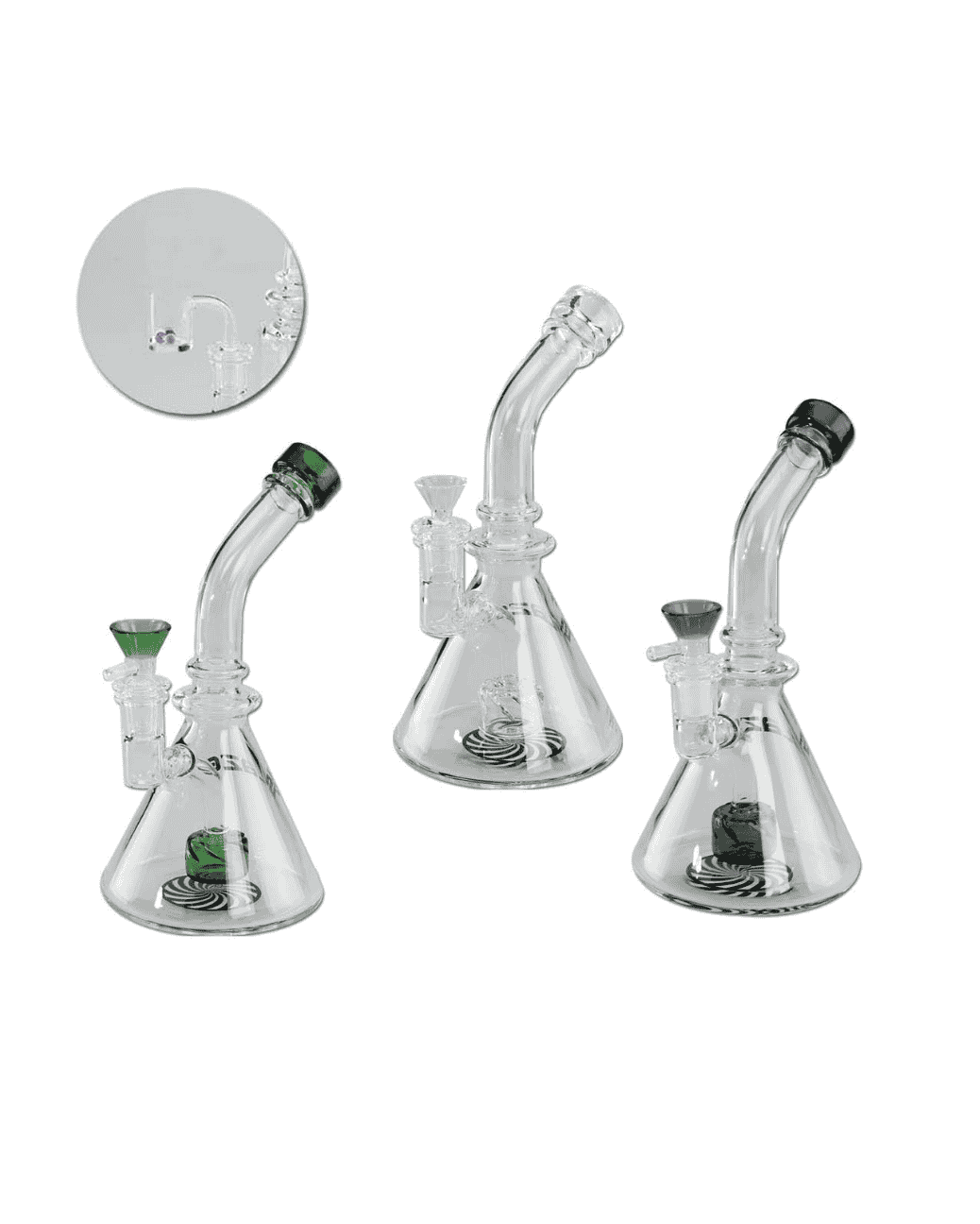 BLAZE Bong mit Kegdiffusor und Glasperlen für sanften Rauch