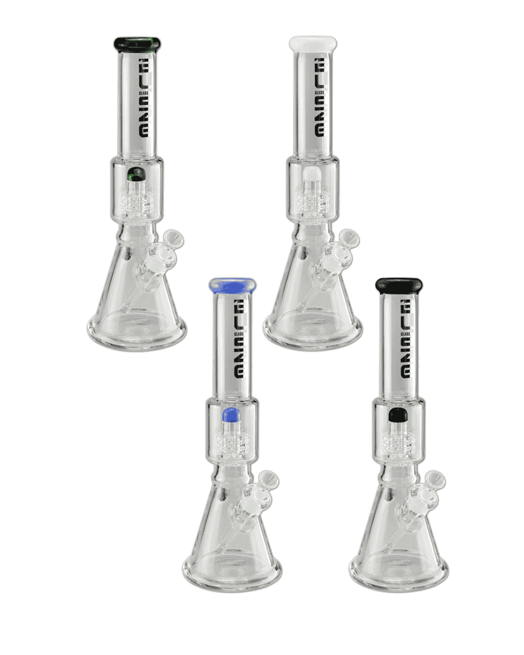 Frontansicht der BLAZE Icebong mit Trommelperkolator in Hellblau