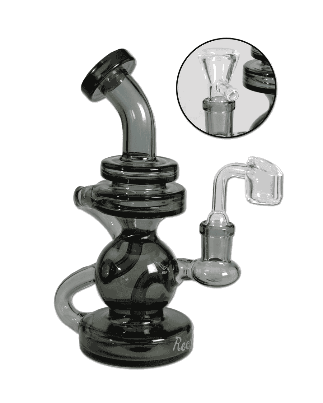 Frontansicht der BLAZE Recyclebong mit Diffusor und Banger