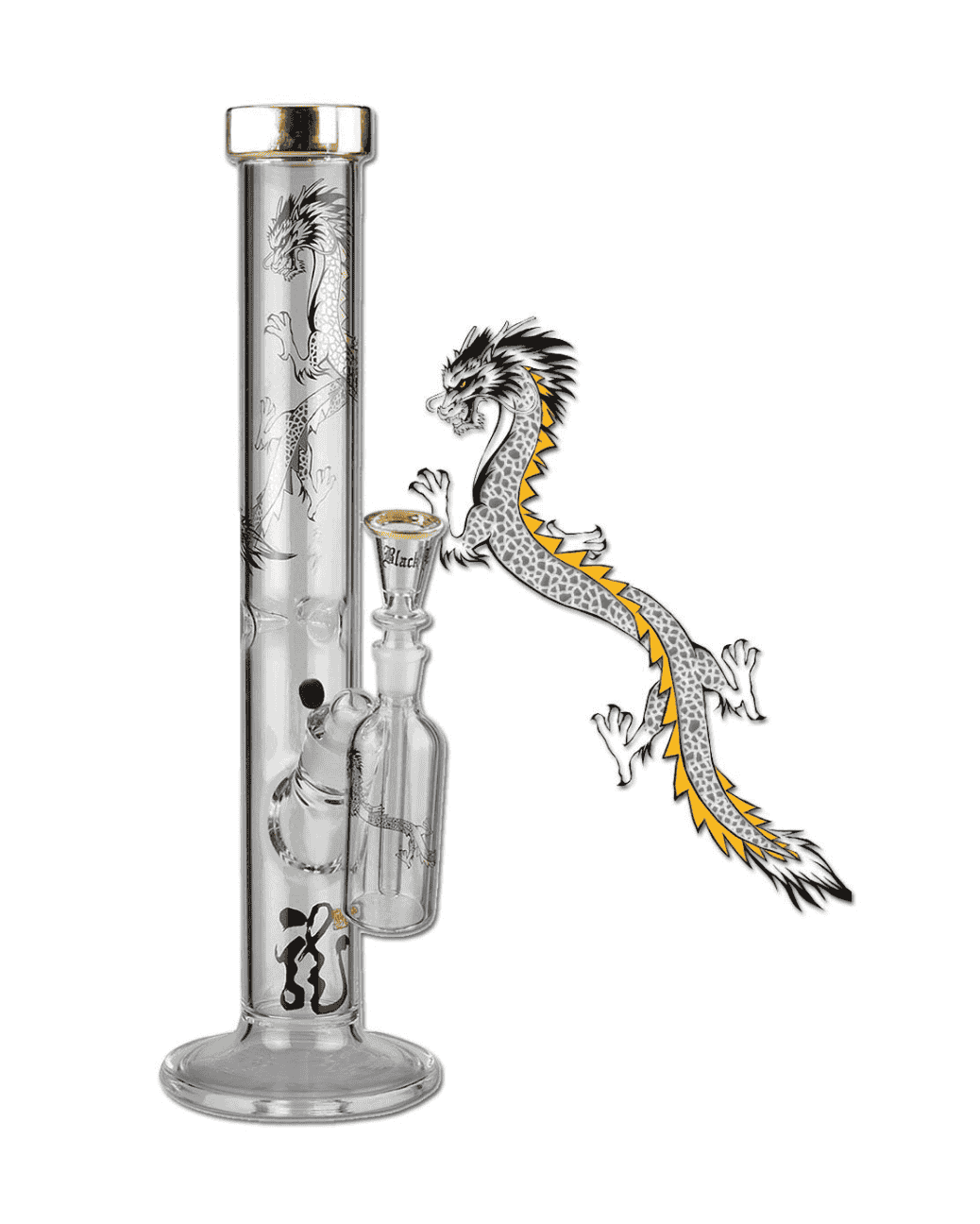 Black Leaf Icebong Golden Dragon mit Vorkühler in Vollansicht