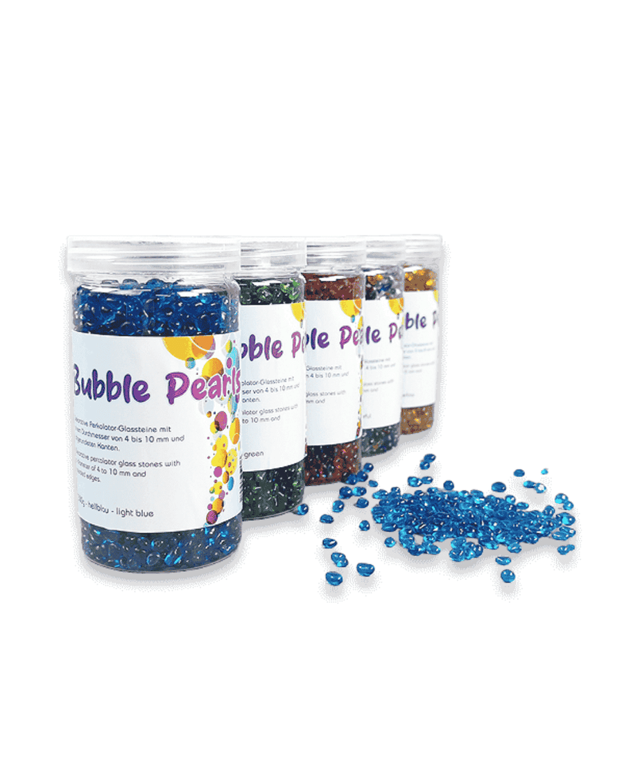 500 g Bubble Pearls – farbige Glassteine zur Perkolation