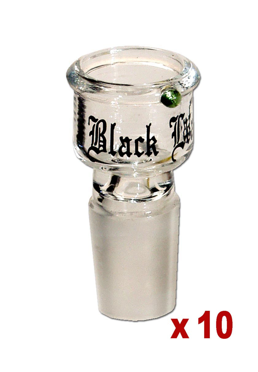 Black Leaf Glaskopf mit Roll-Stop-Funktion - NS 19 (18,8mm), Durchlass 12mm