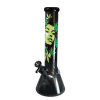 FIRE-FLOW™ X Black Leaf Beaker Bong MARY JANES 1