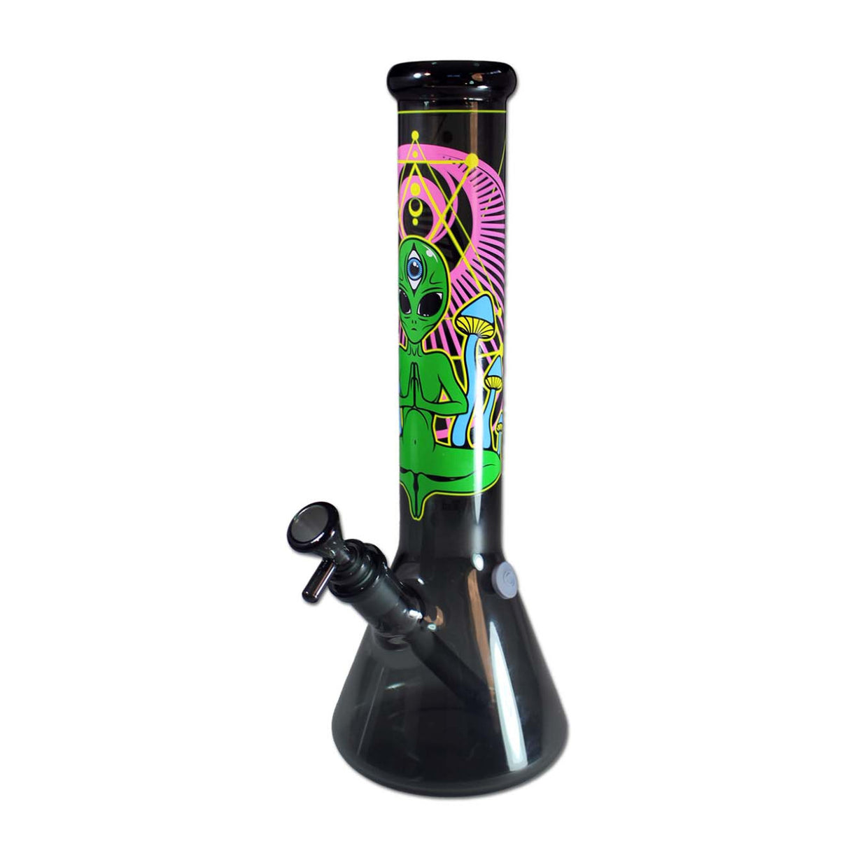FIRE-FLOW™ X Black Leaf Beaker Bong TRIPPY ALIEN