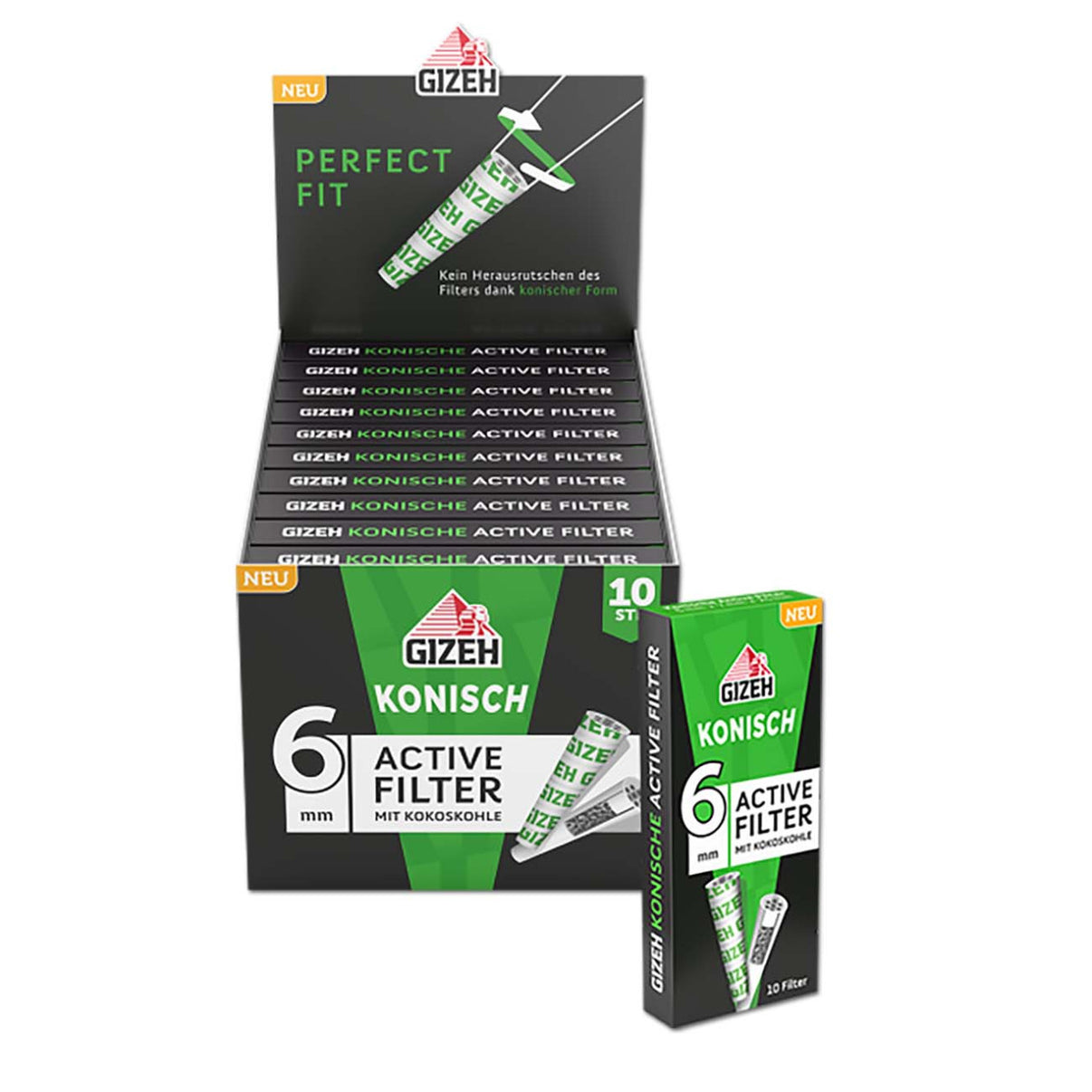 GIZEH Active Filter Aktivkohlefilter konisch