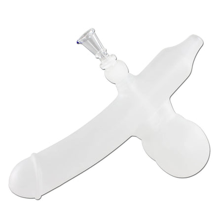 Glasbong DICK sandgestrahlt