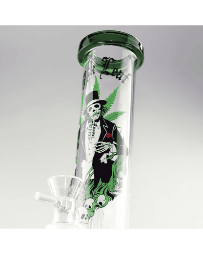 Black Leaf Bong mit Schlitzdiffusor und grünem Glas
