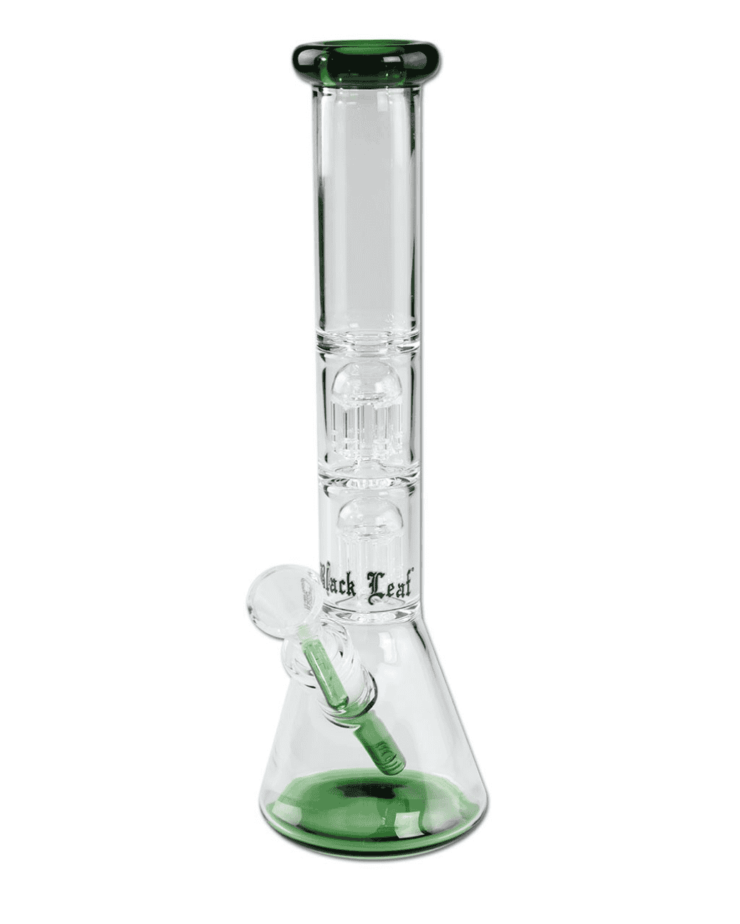 Icebong von Black Leaf mit grünem Glas und doppeltem Baumperkolator