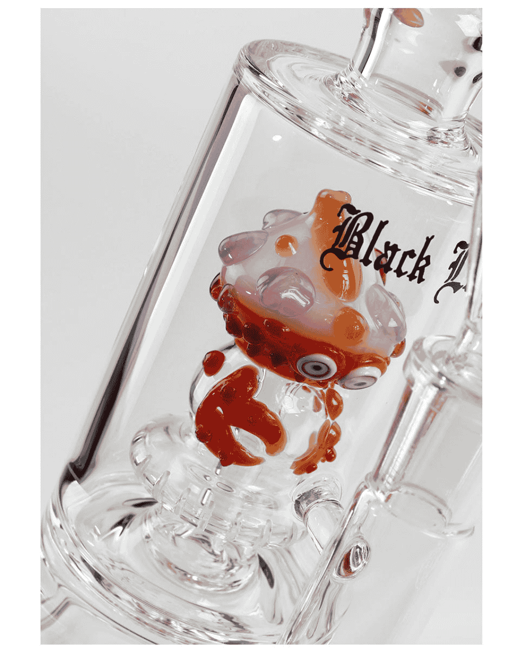 Black Leaf Bong ohne Kickloch mit Krabbenfigur