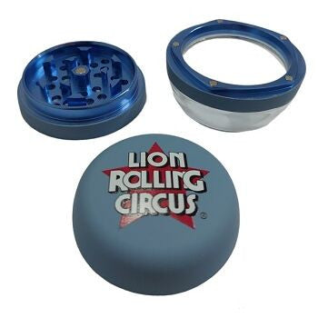 Lion Rolling Circus Glas Metall Grinder 3-tlg hellblau