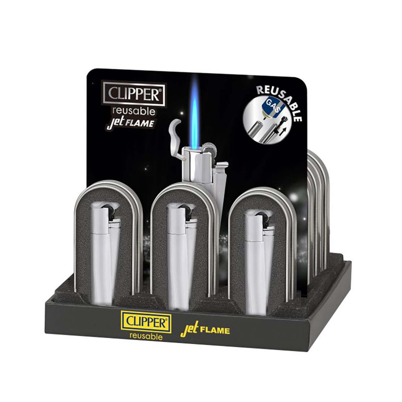 metal by CLIPPER Metallfeuerzeug Jet Flame