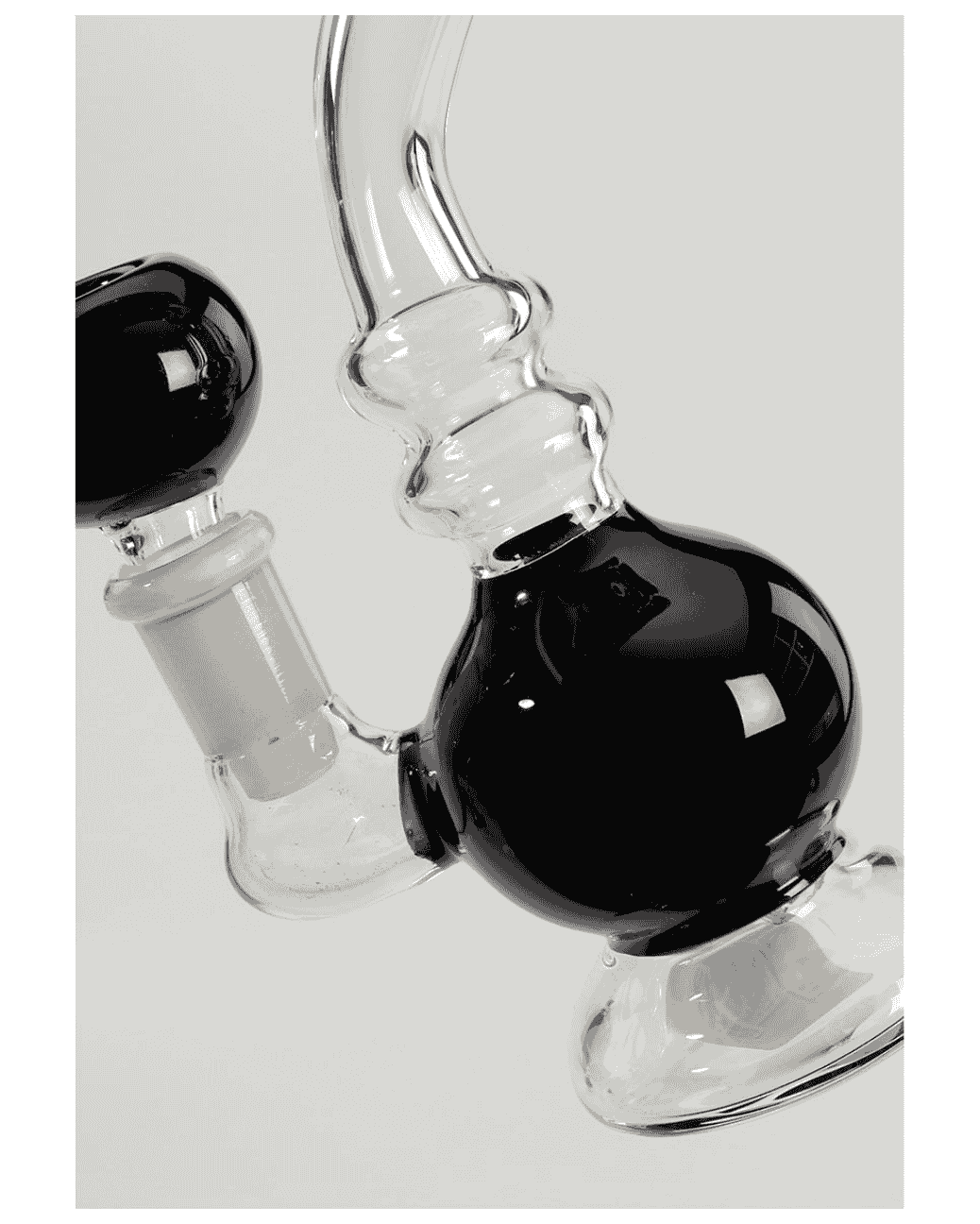 Minibong mit Glasblume in Schwarz