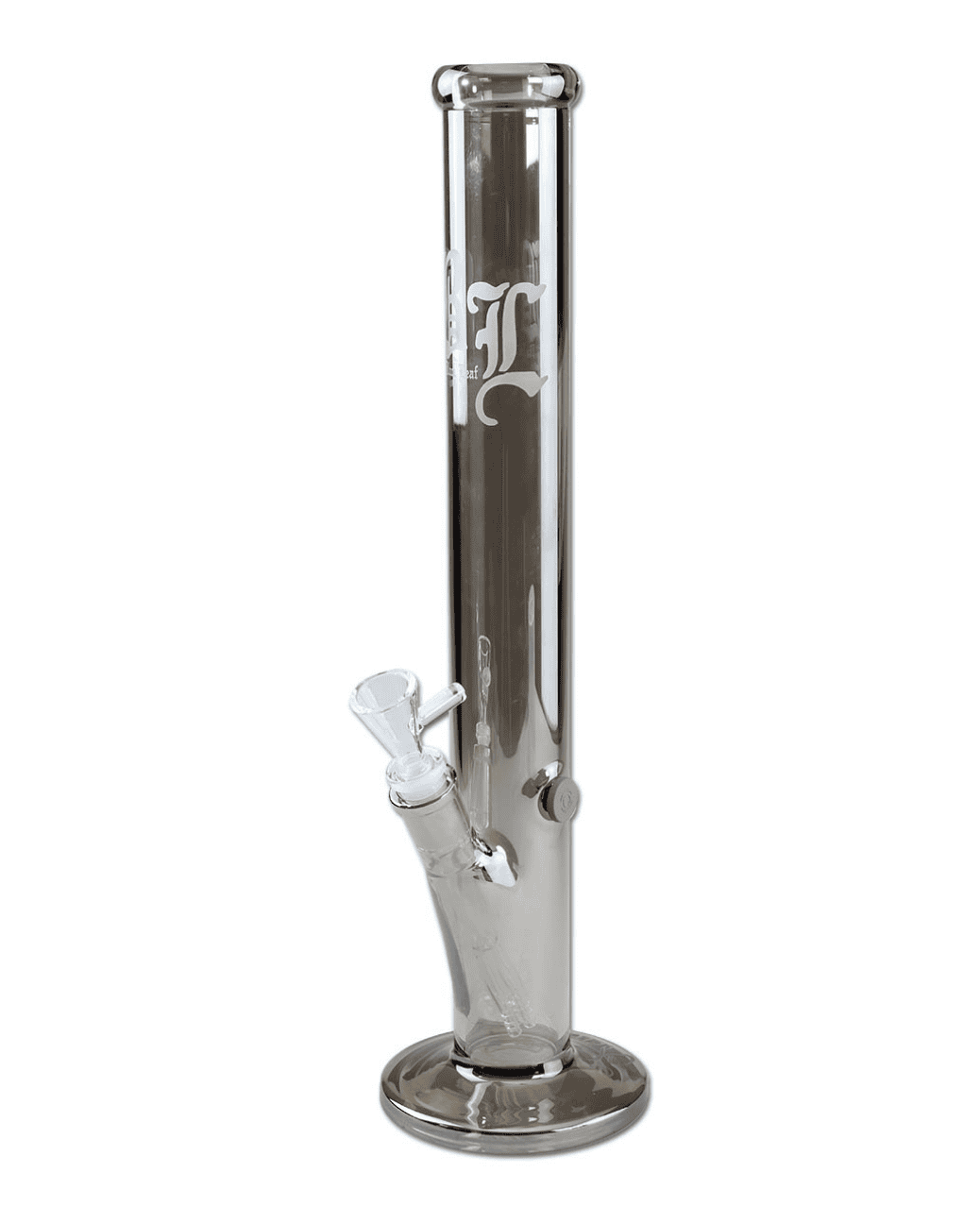 Seitenansicht der Neverland Zylinderbong 50 cm grau