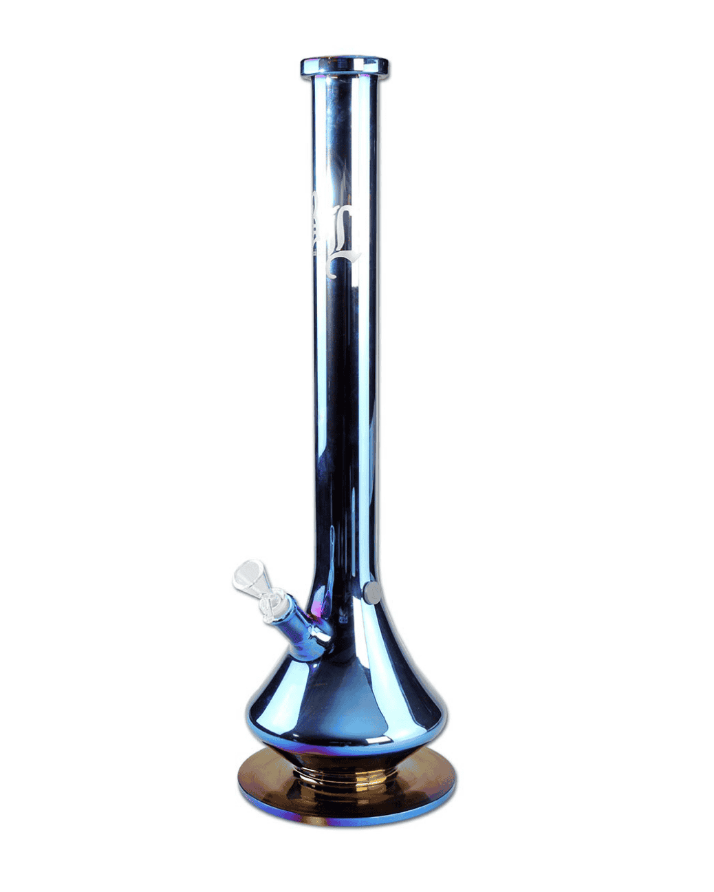 Black Leaf Neverland Zylinderbong – Frontansicht mit Regenbogeneffekt