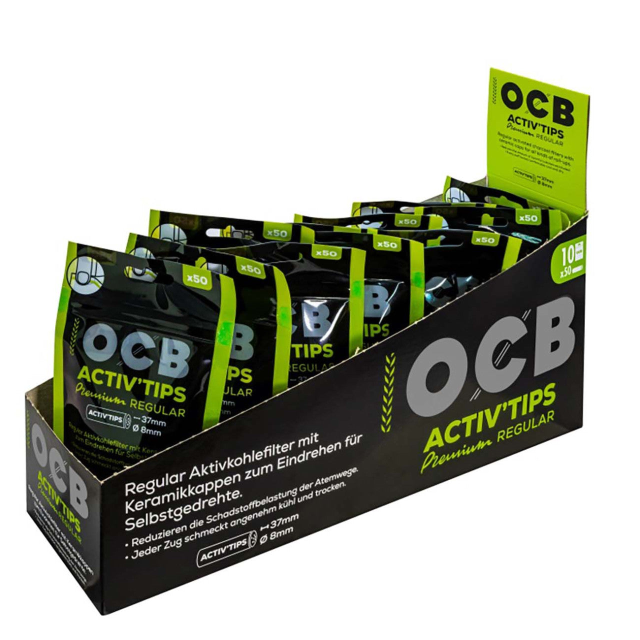 OCB Activ'Tips Premium Regular 8mm Aktivkohlefilter