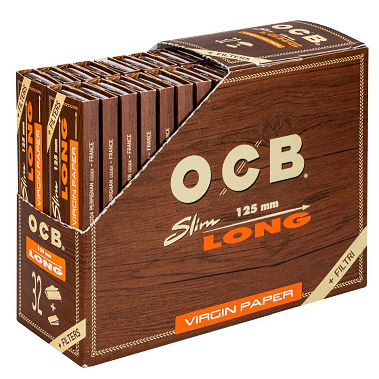 OCB Unbleached Papers Long Slim + Tips