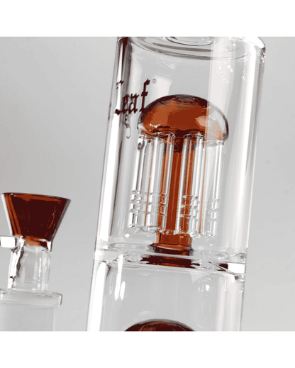 Stabile Bong aus 5 mm Borosilikatglas mit grünem Standfuß