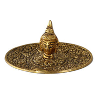 Räucherstäbchenhalter Metall Buddhakopf - Weißmetall