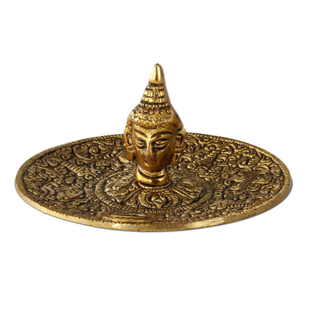 Räucherstäbchenhalter Metall Buddhakopf - Weißmetall