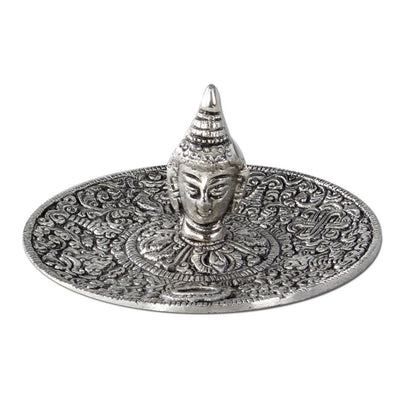 Räucherstäbchenhalter Metall Buddhakopf - Golden