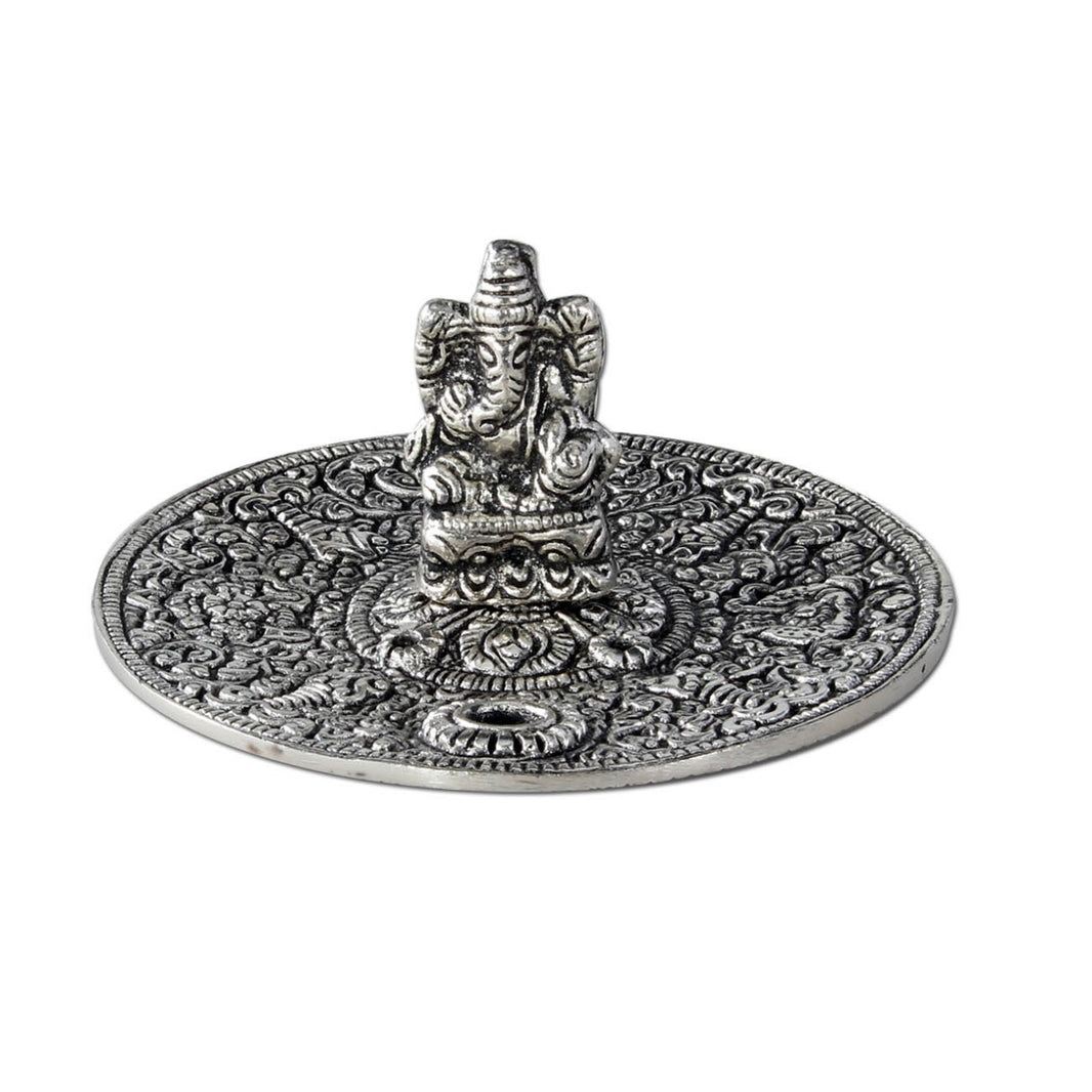Räucherstäbchenhalter Metall Ganesha - Weißmetall (golden)