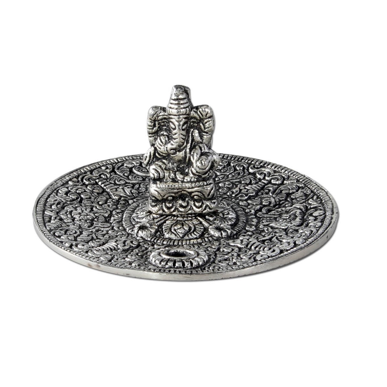 Räucherstäbchenhalter Metall Ganesha - Weißmetall (golden)