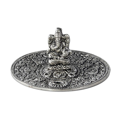 Räucherstäbchenhalter Metall Ganesha - Weißmetall (golden)
