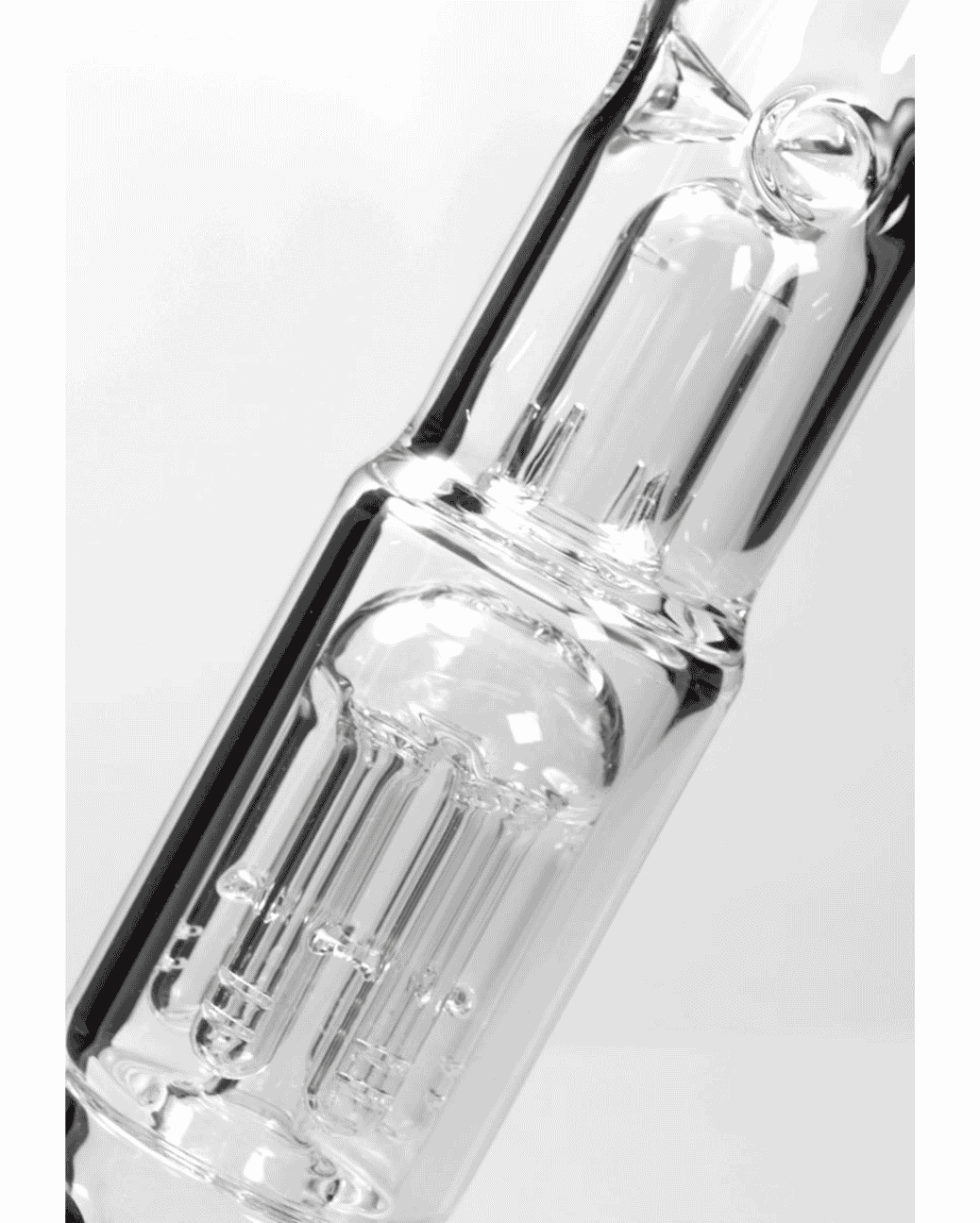 Zylinderbong mit Diffusor-Chillum, Schliffklemme und Eiskerben